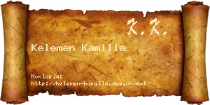 Kelemen Kamilla névjegykártya