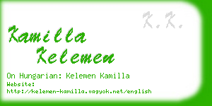 kamilla kelemen business card